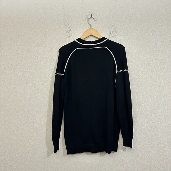 CABI Comfort Cardigan Sweater Black V-Neck Cotton Blend Cozy Minimalist - Picture 2 of 13